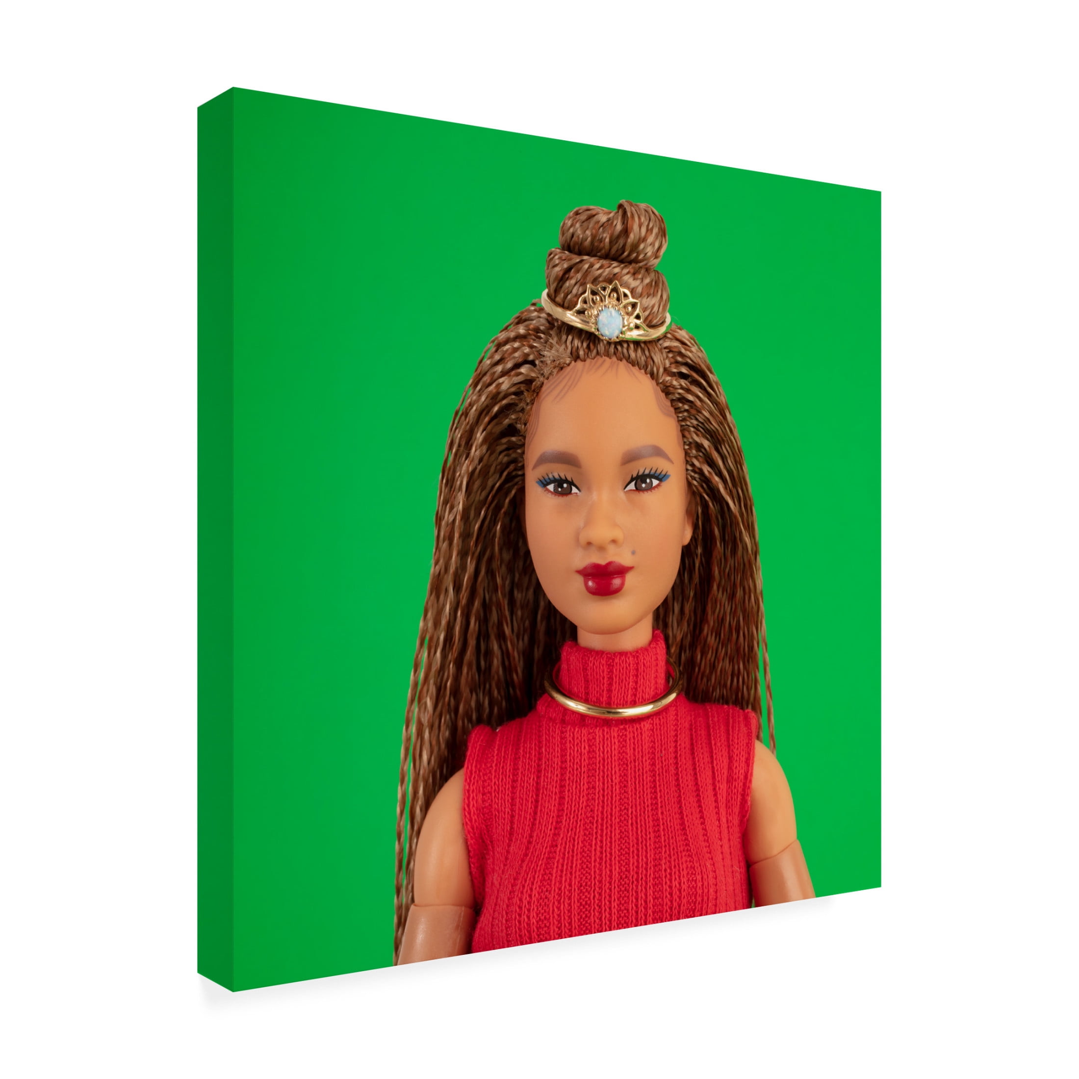 Canvas Wall Art - Julia Ramiro 'Portrait2.1' Wall Art for Living Room, Bedroom, or Office Décor by Trademark Fine Art - 35 x 35 Inches