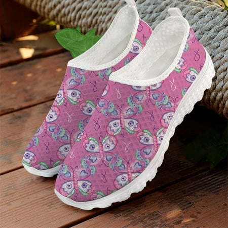 

Cute Bohemia Butterfly Print Woman Flats Casual Shoe for Women Loafers Breathable Summer Mesh Sneaker Lady Slip on Loafer Shoe