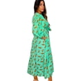 thumbnail image 3 of KLAVATE Women's Deep V Neck Handblock Printed Summer Midi Dress, 3 of 4