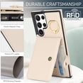 thumbnail image 5 of Allytechgroup Wallet Case for Samsung Galaxy S24 Ultra with Card Slots, RFID Blocking Ring Holder Kickstand Bumper Anti-Scratch Slim Phone Case Cover for Galaxy S24 Ultra, White, 5 of 8