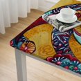 thumbnail image 4 of HAOXIT Floral Print Square Cotton Table Linen Beach Throw white, 4 of 7
