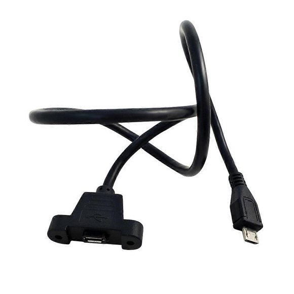 Micro USB USB2.0 Male Connector to Female Extension Cable Cord 30/50cm Extender Wire with Screw Panel Mount Hole 480Mbps Multicolor