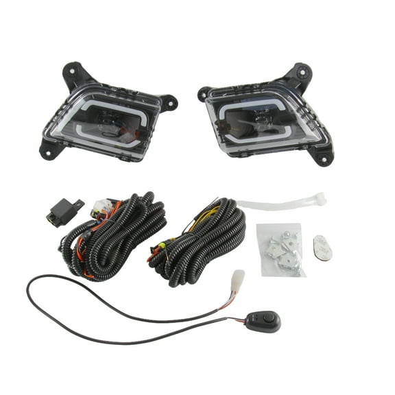 Ladcaser A Pair LED Front Bumper Fog Lights Lamp DRL Compatible for Chevy Silverado 1500 2019 2020 2021 2022