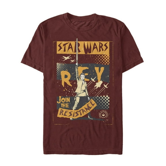 Men's Star Wars The Last Jedi Rey Join Resistance  Graphic Tee Cardinal 3X Large