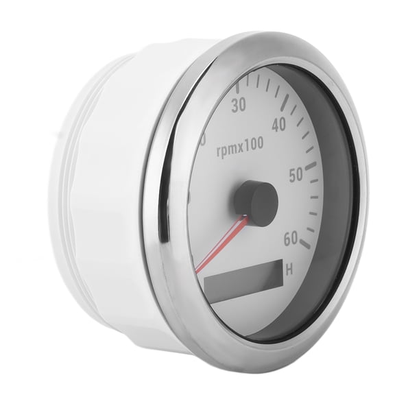 NFTIGB 85mm / 3.35 in Universal Tachometer Gauge 0-6000 RPM Colorful Backlight for Boat RV Car, White