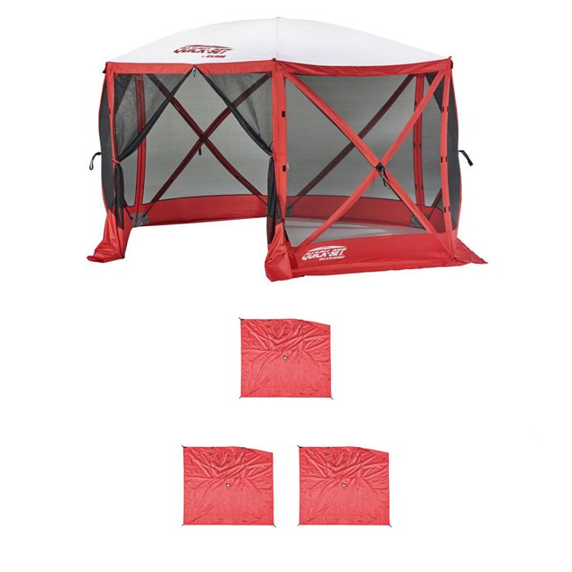 Clam Quick Set Escape Sport Tailgating Abri Tente + Panneaux de Vent et de Soleil (3 pack)