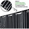 thumbnail image 4 of Black and White Extra Long Shower Curtain, Boho Minimalist Mid Century Modern Arch Geometric Machine Washable Waterproof Fabric for Bathroom Bathtub Decor with Hooks 72Wx84H, 4 of 6
