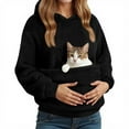 thumbnail image 4 of Stralyhd Unisex Cat Pouch Hoodie Cozy Soft Sweatshirt with Dog Pouch Fleece Pet Carrier Hoodie Long Sleeve Animal Holder Pullover Black L, 4 of 6