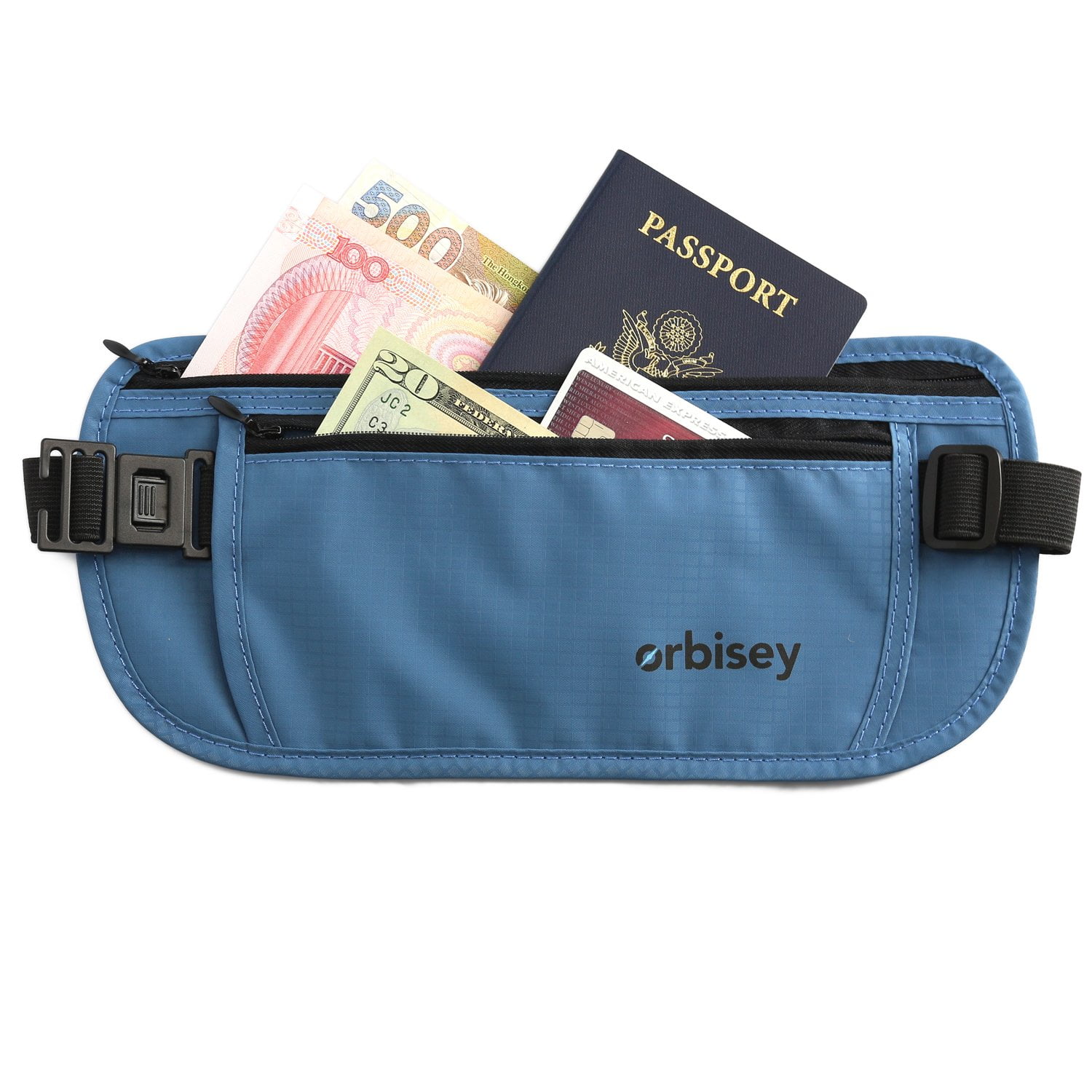 Orbisey Travel Adventure Hidden Waist Money Belt WaterResistant for