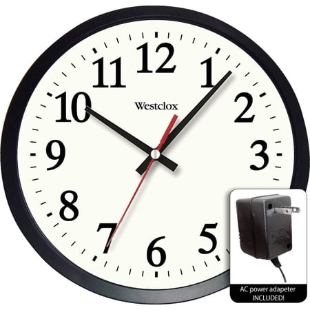 Westclox 14 Black Round Electric Powered Office Analog Quartz Accurate Wall Clock