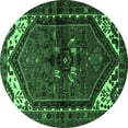 thumbnail image 1 of Ahgly Company Indoor Round Persian Emerald Green Traditional Area Rugs, 5' Round, 1 of 4