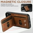 thumbnail image 6 of Dteck Back Wallet Case for iPhone 17 Pro Max, PU Leather Magnetic Flip Cover with Card Holder & Kickstand, Shockproof Protective Wallet Phone Case for iPhone 17 Pro Max Women Men, Brown, 6 of 6