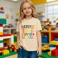 thumbnail image 5 of shqvo Girls Tops 5t 100 Days Of School Print Short Sleeve T-Shirt School Uniform for Girls Fashion Preppy Clothes Toddler Clothes for Girls, 5 of 7