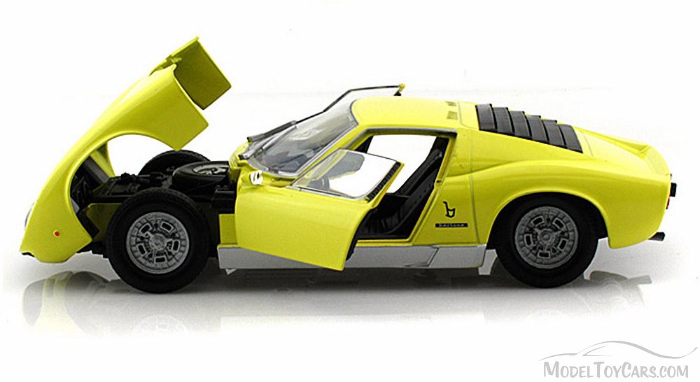 ミニカー Motor Max Lamborghini Miura P400 1/24 Lamborghini Miura P 400 S, Yellow - Motormax 73368 - 1/24