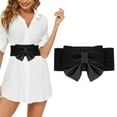 thumbnail image 2 of TODOZO Womens Stretchy Belt Wide Elastic Belts Bow Waist Belt for Women Dress - Adorable Dress Accessory Women Cute Bow Wide Elastic Waist Belt Adorable Dress Accessory Black 65, 2 of 9