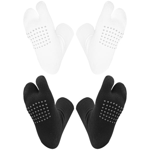 Toyvian 2Pairs Womens Cotton Toe Socks Split Toe Separator Socks Breathable Comfortable