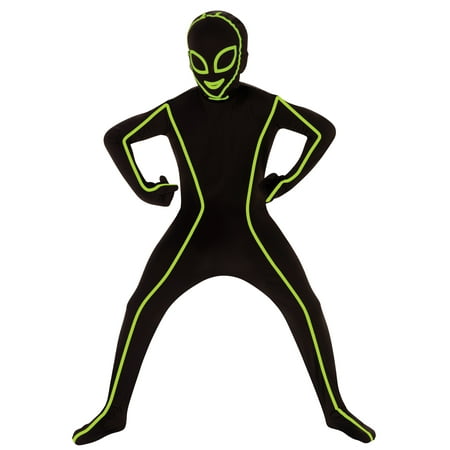 Boy Glow in Dark Alien Bodysuit Medium Halloween Dress Up / Role Play