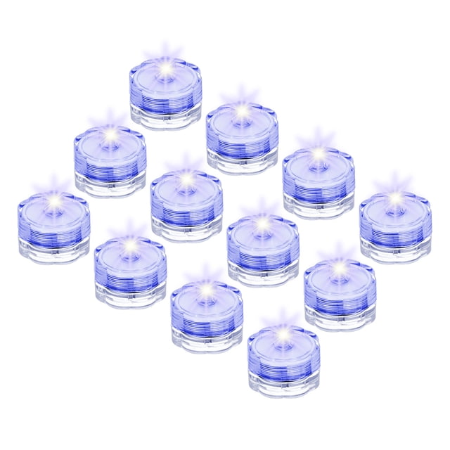 Unique Bargains 12Pcs Bright LED Tea Light, Blue Waterproof Flameless Candle Color Change Party Wedding Festivals Decor