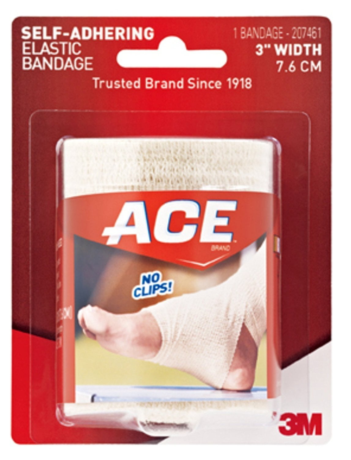 ACE Self-Adhesive Bandage No Clip Firm Support and Compression 3 in, 2-Pack