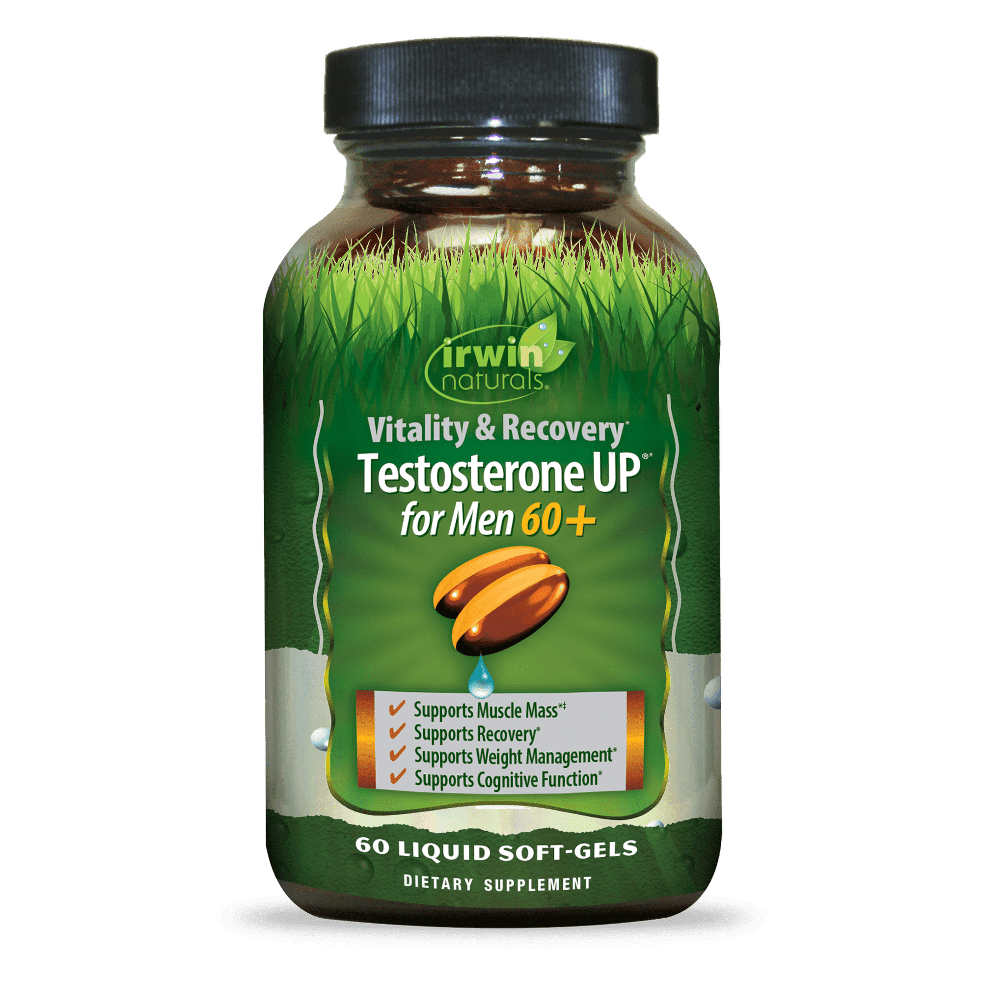 Irwin Naturals Vitality & Recovery Testosterone UP for Men 60+ – 60 Liquid Soft-Gels