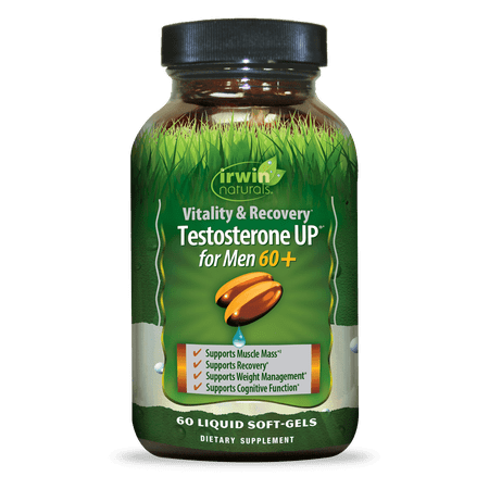 Irwin Naturals Vitality & Recovery Testosterone UP for Men 60+ – 60 Liquid Soft-Gels