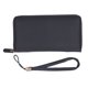 thumbnail image 1 of Billetera larga con tarjetero para hombre, de piel sintética, suave, con 18 ranuras para tarjetas, con cremallera y correa de transporte para uso diario, color negro, 1 of 10