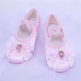 thumbnail image 4 of jianru Ballet Shoes for Girls Elastic Straps Non Slip Soft Sole Lace Bow Satin Professional Dance Shoes for Toddler Kids, 4 of 8