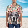 thumbnail image 4 of Great Dane Dog Lovers Florals Hawaiian Shirts For Men, Summer Short-Sleeve Relaxed-Fit Button-Down Shirts X-Large, 4 of 9