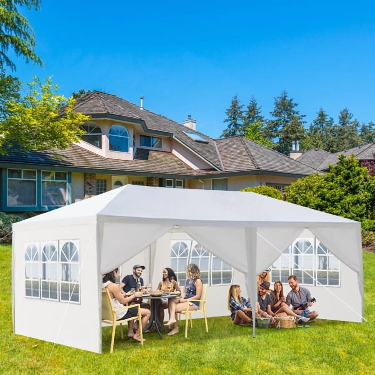 Outdoor 10' X 20' Canopy Tent with 6 Side Walls for Party Wedding Camping and BBQ