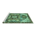 thumbnail image 2 of Ahgly Company Machine Washable Indoor Rectangle Abstract Turquoise Blue Modern Area Rugs, 6' x 9', 2 of 4