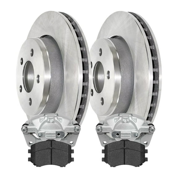 AutoShack Front Brake Rotors Premium Ceramic Brake Pads Calipers | Replacement for 2008-2012 Jeep Liberty 2007-2011 Dodge Nitro 3.7L 4.0L V6 4WD RWD | 8-PC Brake Kit