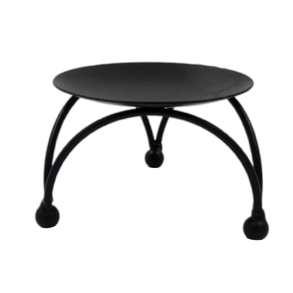 Black Wrought Iron Candle Holder ThreeLegged Centerpiece Chic