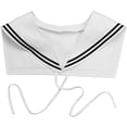 thumbnail image 1 of Oyolan Chemise d'Uniforme pour Femmes Col Marin Haut Faux Col Châle Wraps pour Chandail Chemise Robe Blanc Taille Unique, 1 of 4