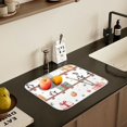thumbnail image 5 of Yayeee Dish Drying Mat for Kitchen Counter 18" x 24" Microfiber Super Absorbent Coffee Decorative Pad, Christmas Box Train, 5 of 9