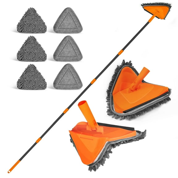 JEHONN Wall Mop with 80 inches Long Handle (Orange)