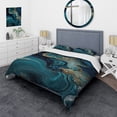 thumbnail image 1 of Designart "Turquoise-Tinted Geode Abstraction I" Abstract Marble Bedding Covert Set - Modern Turquoise Abstract Bed Set With 1 Sham, 1 of 6