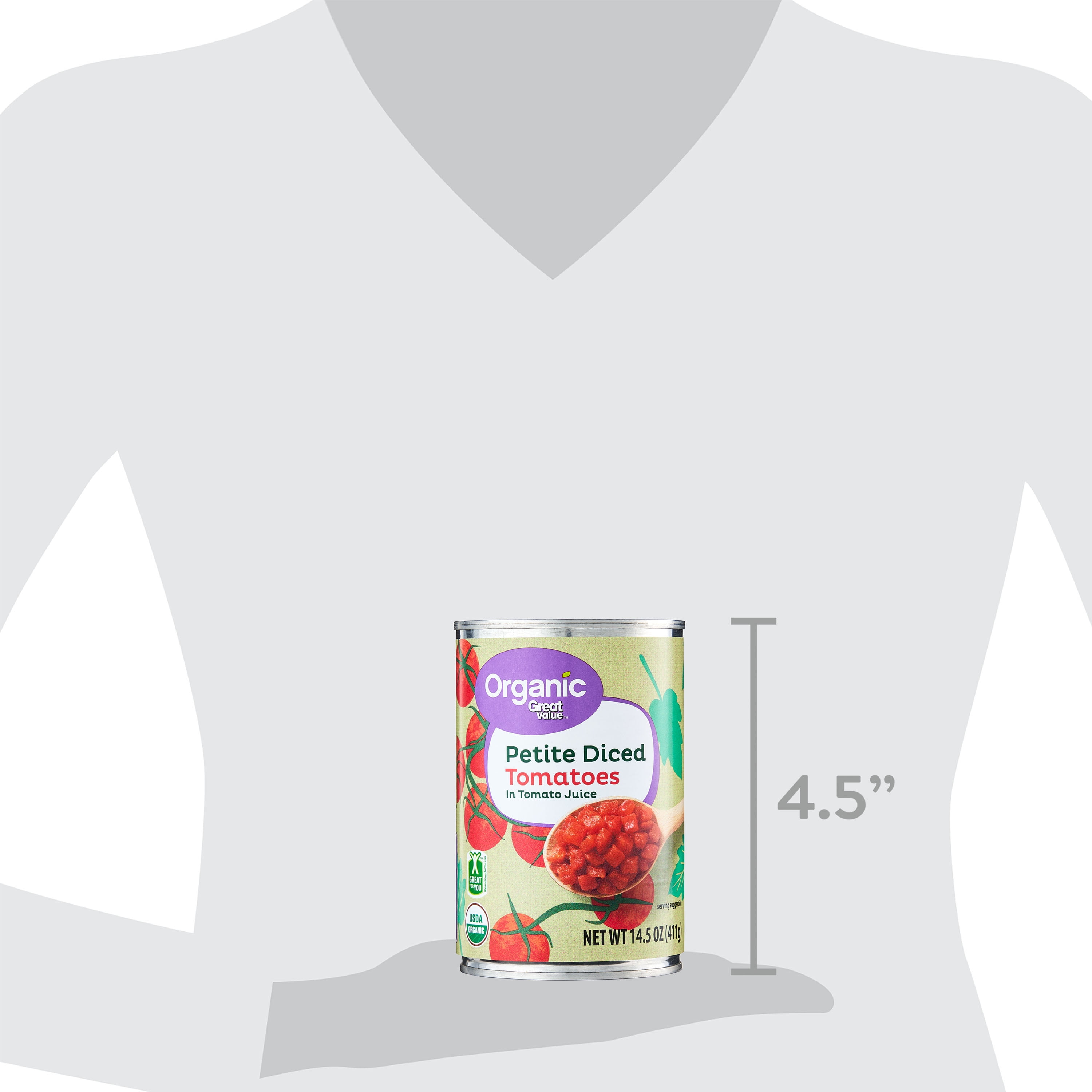 (7 pack) Great Value Organic Petite Diced Tomatoes in Tomato Juice, 14.5 oz