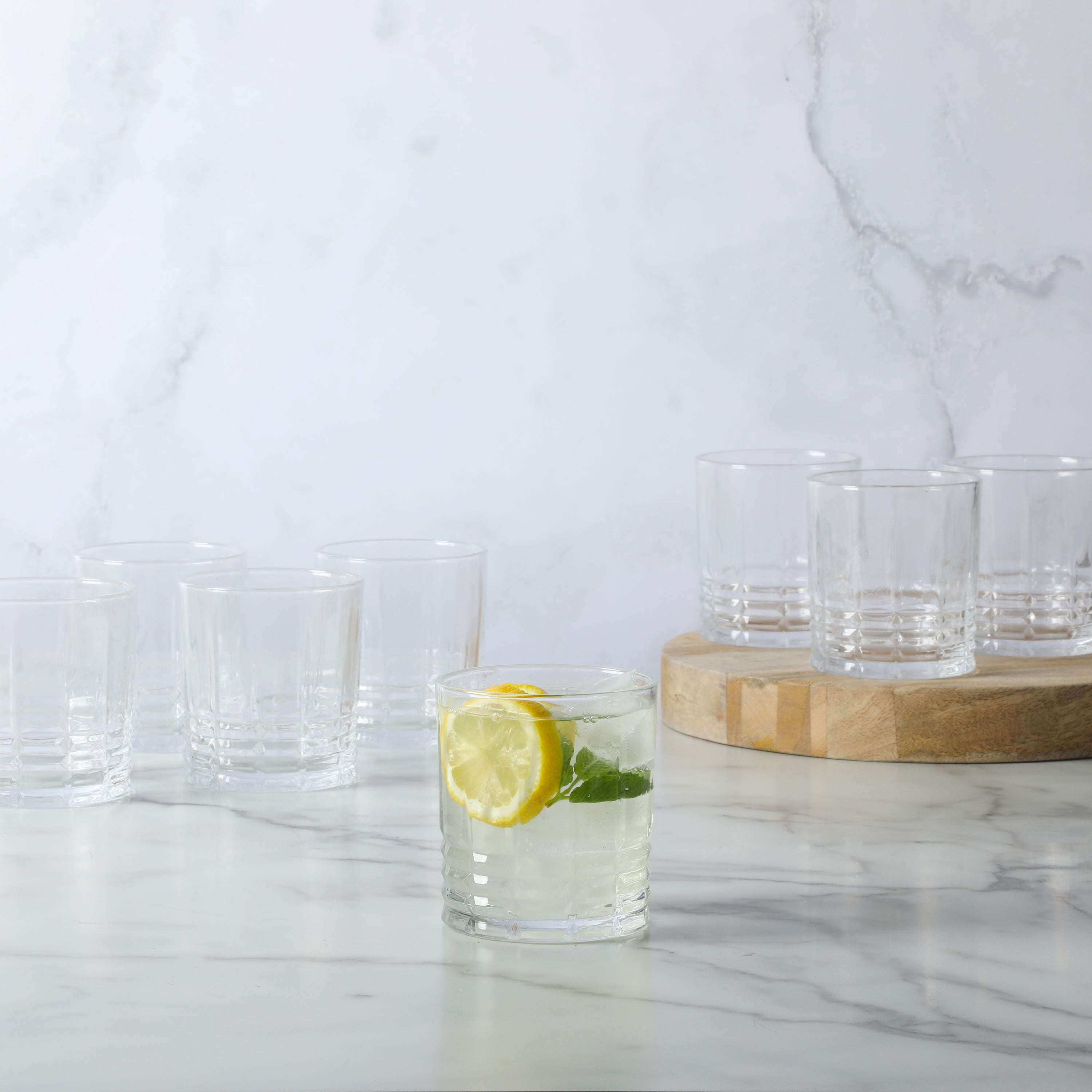 Martha Stewart Calista 11.5 oz Clear Double Old-Fashioned Glasses (Set of 8)