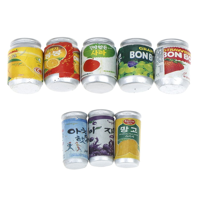 3/5Pcs 1:12 Dollhouse Accessories Jam Beverage Cans Miniature Play KitcheWLFR 
