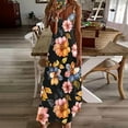 thumbnail image 2 of Juesizh Holiday Dresses for Women Plus Size Camis Sleeveless Summer Dress Fashion Breathable Floral Printed Beach Maxi Dress, S-3XL, 2 of 3