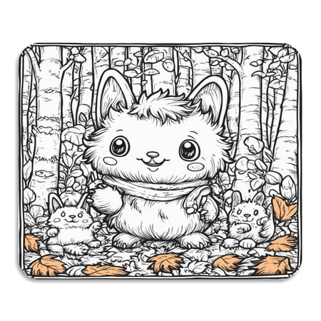 Line Art Animal Diatomaceous Earth Water Absorbent Mat, Anti-Slip Rubber Backing, 19.7" x 15.7"