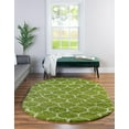 thumbnail image 4 of Unique Loom Trellis Shag Collection Area Rug - Ruby (7' 10" x 10' Oval Green/Ivory), 4 of 11