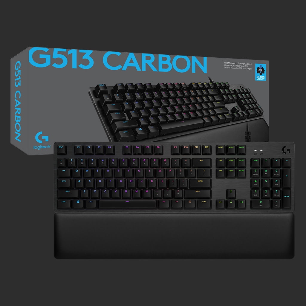 Logitech G513 Mechanical Gaming Corded Computer Keyboard for PC, Black