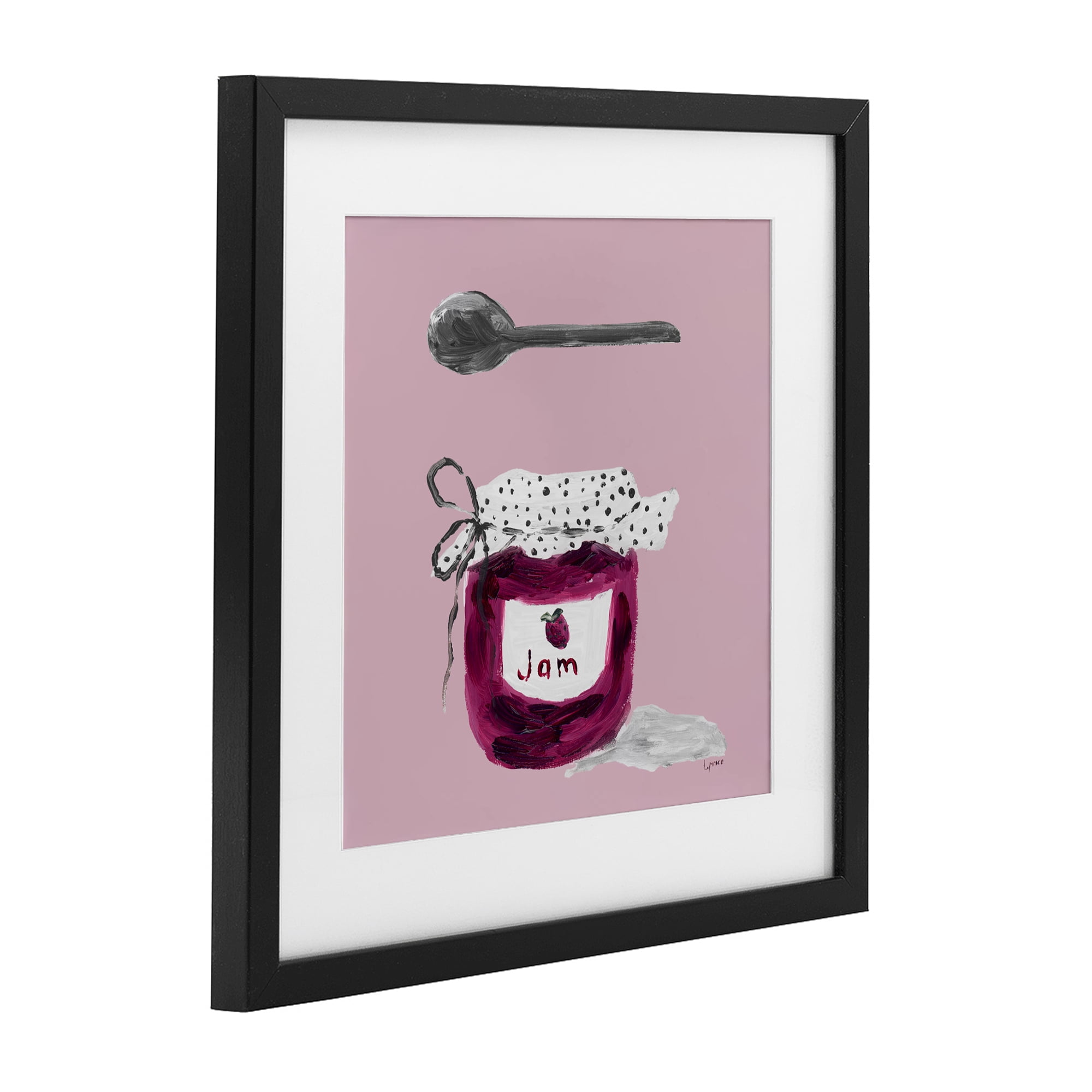 Stupell Industries Jam Jar over Blush Black Framed Print Under Glass, design by Lucille Price