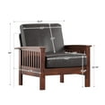 thumbnail image 7 of Weston Home Warner Faux Leather Lounge Chair, Dark Brown, 7 of 7