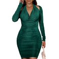 thumbnail image 1 of Vestido de color puro, paquete de vestido a la cadera, vestido elegante para mujer con cuello Halter, vestido de cintura alta, el mejor de su clase, 1 of 8