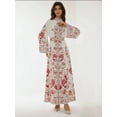 thumbnail image 4 of Printed Long Sleeve Maxi Dress with Belt, 4 of 6