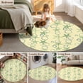 thumbnail image 5 of Round Rugs 3Ft, Yellow Green Coastal Round Area Rug Washable Indoor Throw Carpet, Starfish Nautical Ocean Sea Wooden Small Non Slip Circle Rug for Bedroom Living Room Home Decor Aesthetic, 5 of 8
