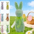 thumbnail image 7 of Green Easter Standing Rabbit Figurine 13 Inch With Sparkling Bow Foam Decoration For Home Garden Courtyard Spring Party Festive Display, 7 of 7