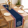 thumbnail image 3 of Navy Blue Red Stripe Table Runner - 72 Inch Long, Kitchen Dining Table Runner Dresser Scarves, Coastal Nautical Rudder Farmhouse Farmhouse Decor for Coffee Tables Wedding Party Banquet, 3 of 8